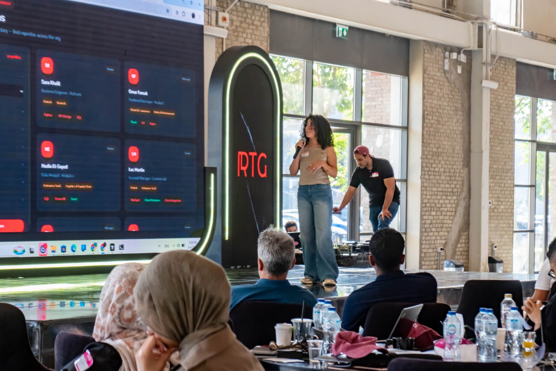 Talent discovery tool pitch on stage