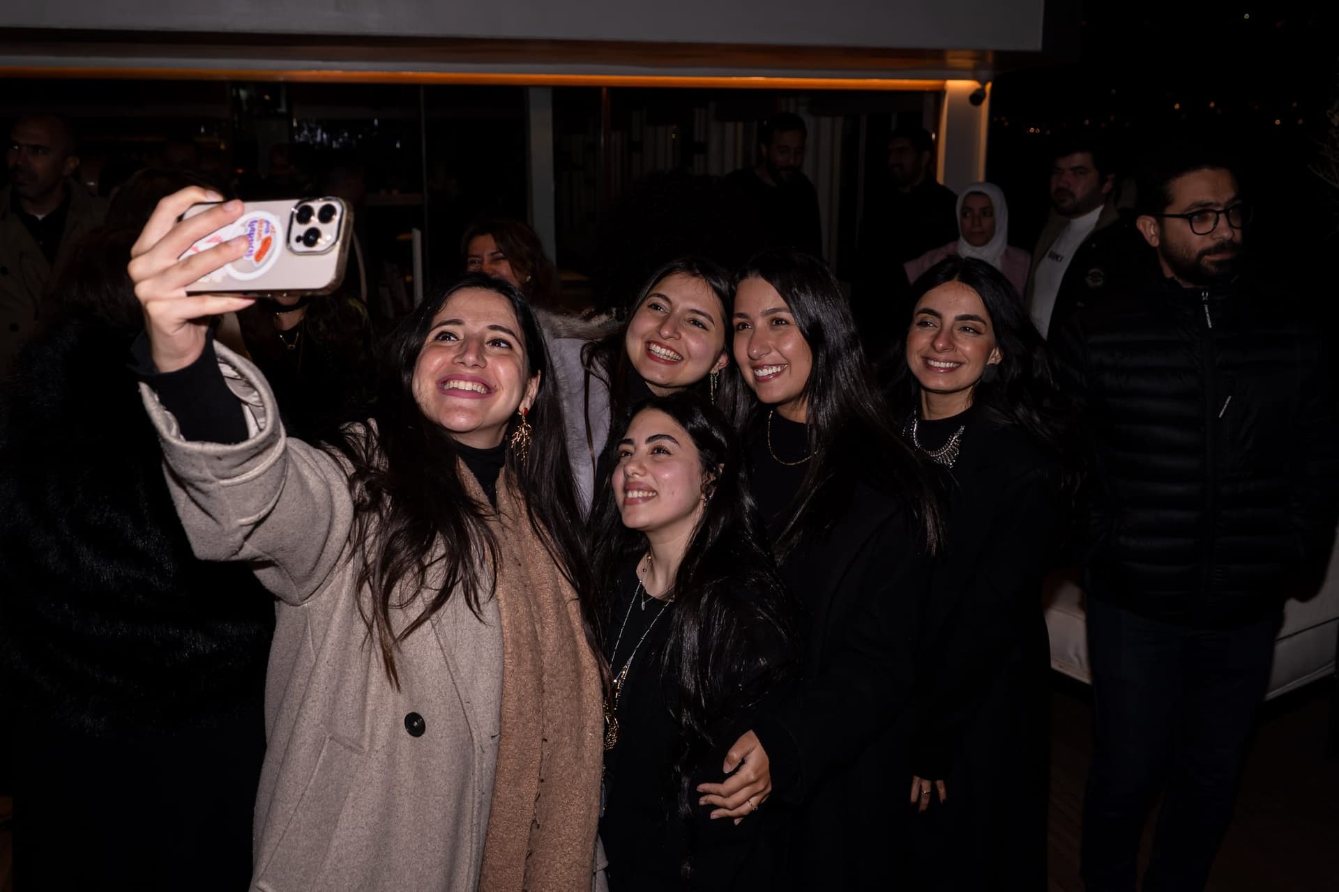 Team selfie moment on the boat
