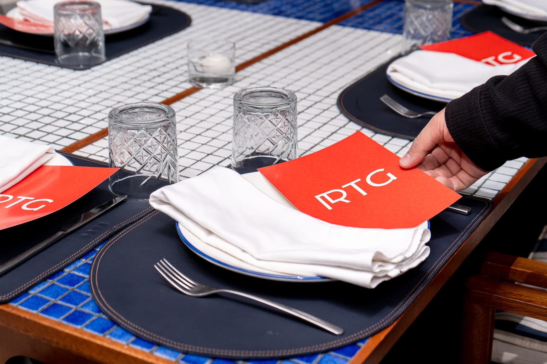 RTG menu cards at each place setting