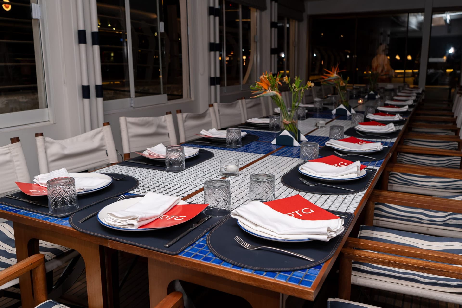 RTG-branded table set for the Sohour on the Nile